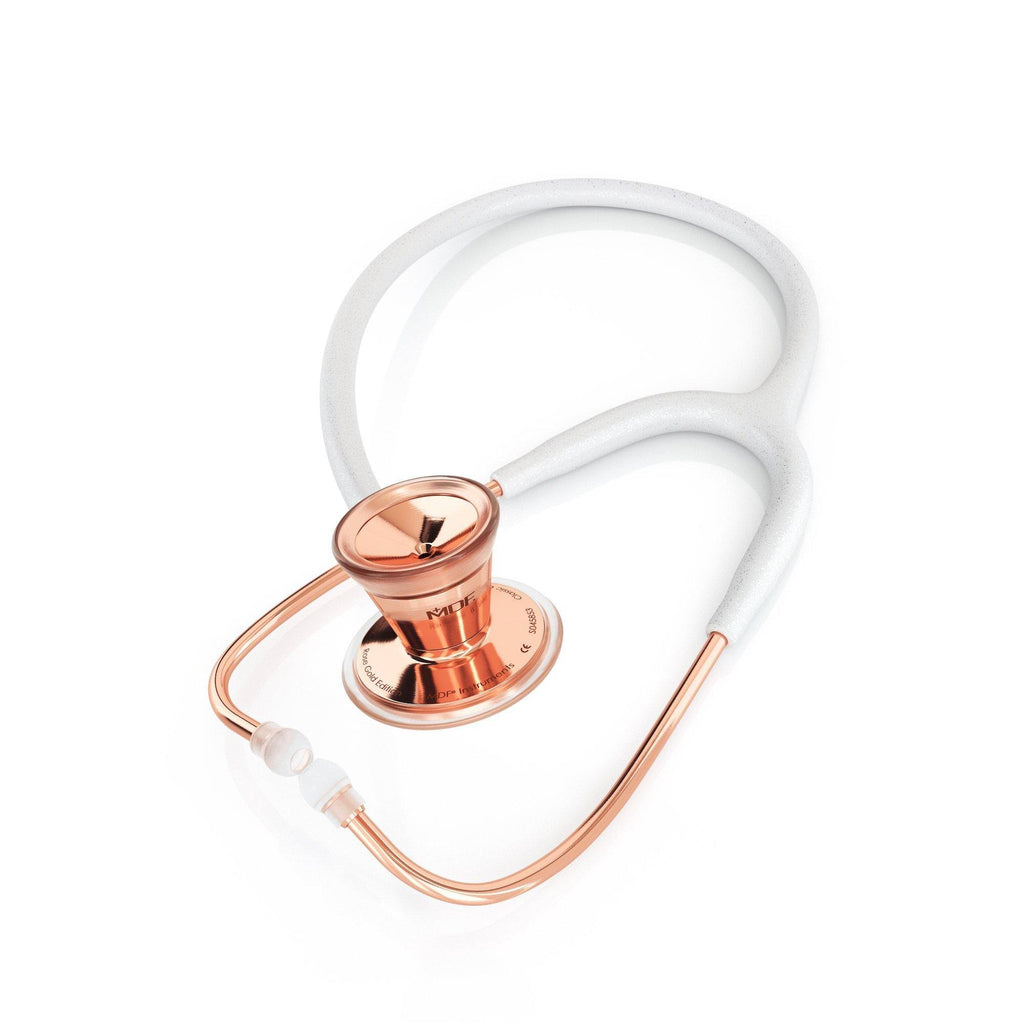 White Glitter Rose Gold Cardiology Stethoscope R387390