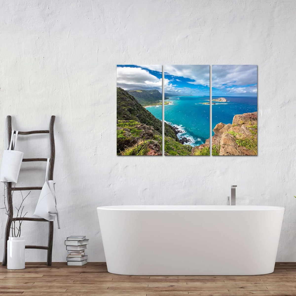 3 Pieces Blue Ocean Landscape Canvas Prints Wall Art A635377