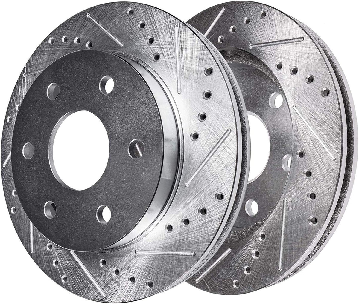 12.99" Front & Rear Drilled Slotted Rotors w/Brake Pads F194