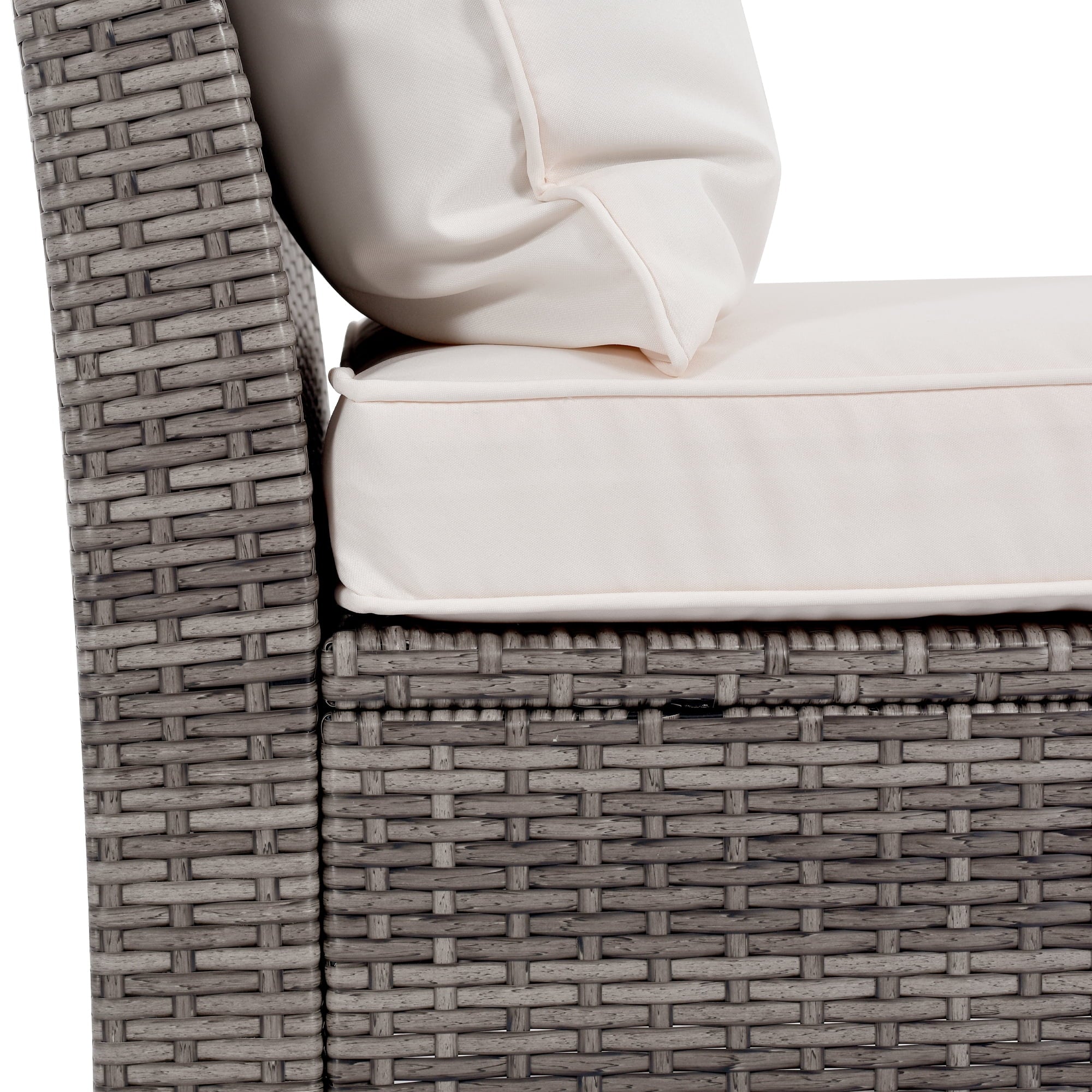 Beige 6-Piece PE Wicker Rattan Outdoor Sofa Set with Storage Table Y62626