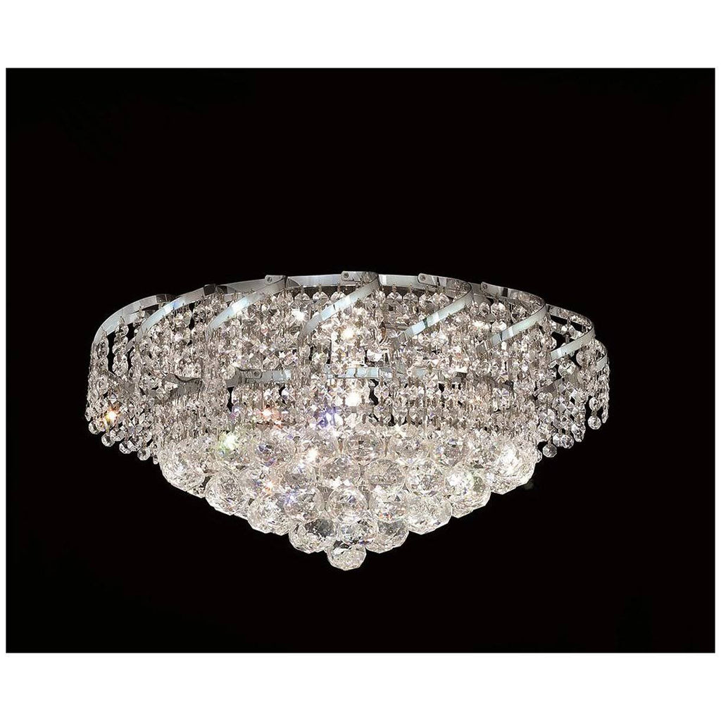 8 Light Chrome Flush Mount Crystal T481