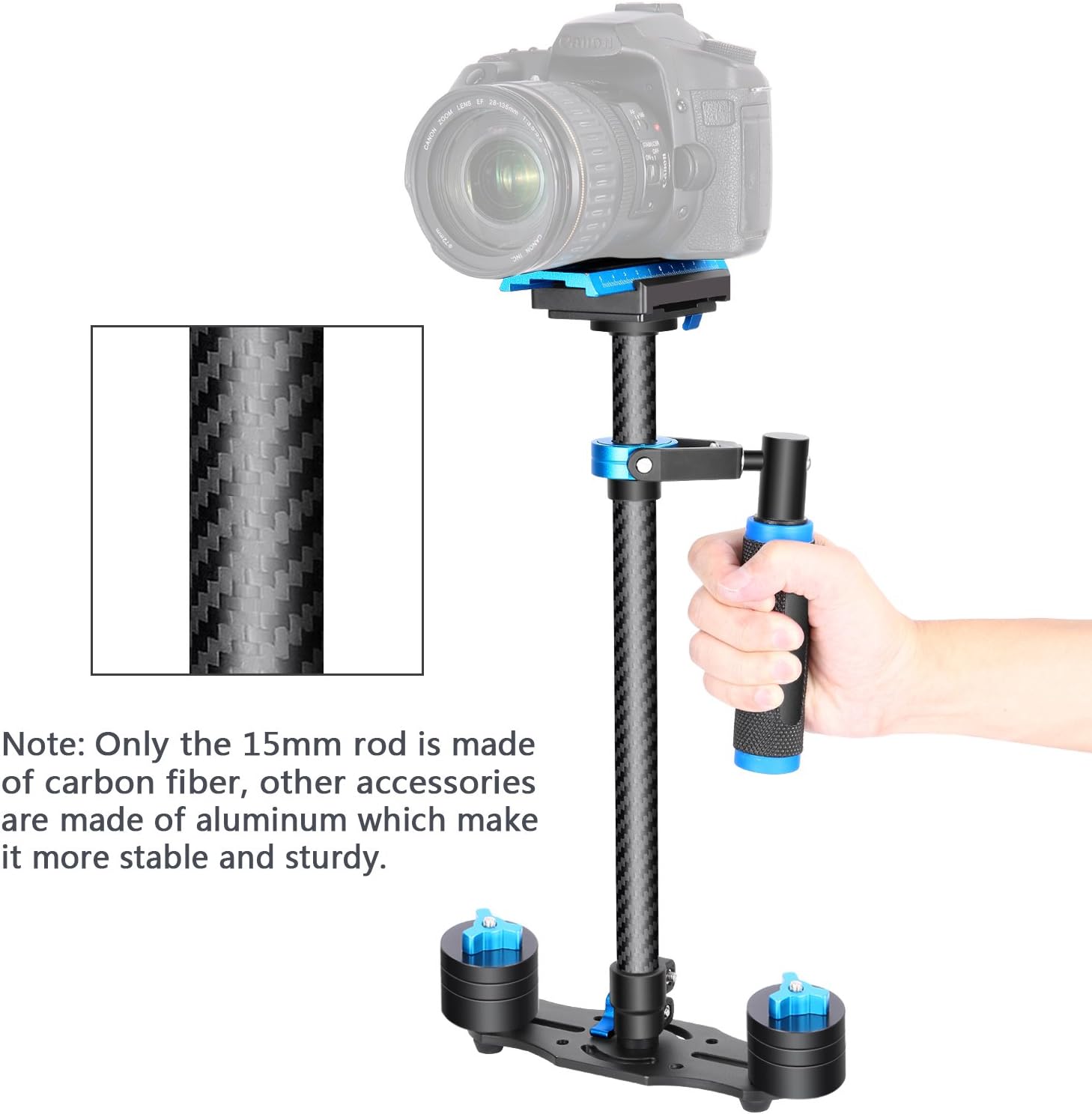 Carbon Fiber Handheld Stabilizer with Quick Release Plate, Pack of 2 H4958