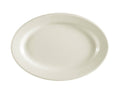 Ivory Wide Rim Rolled Edge Oval Stoneware Platter - 24/Case N7974