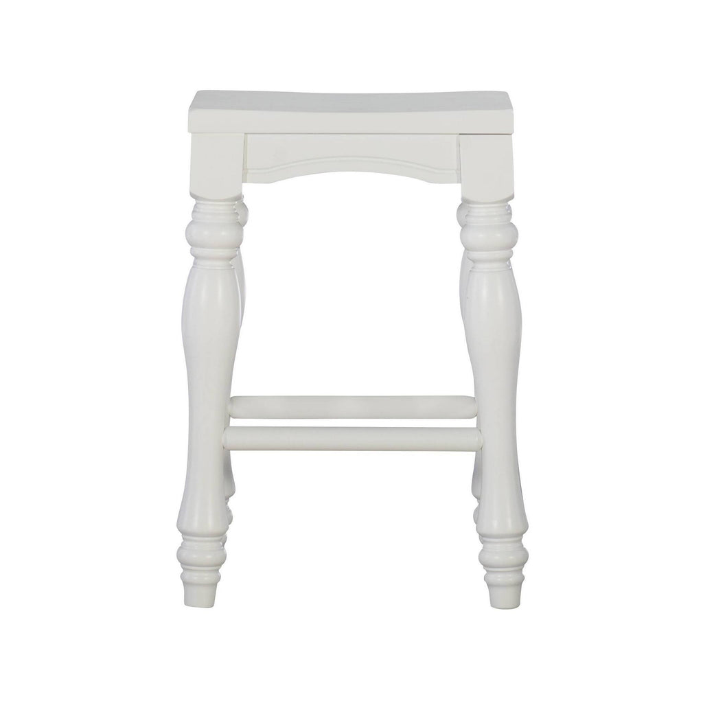 Set of 2 White Counter Height Barstools P3459
