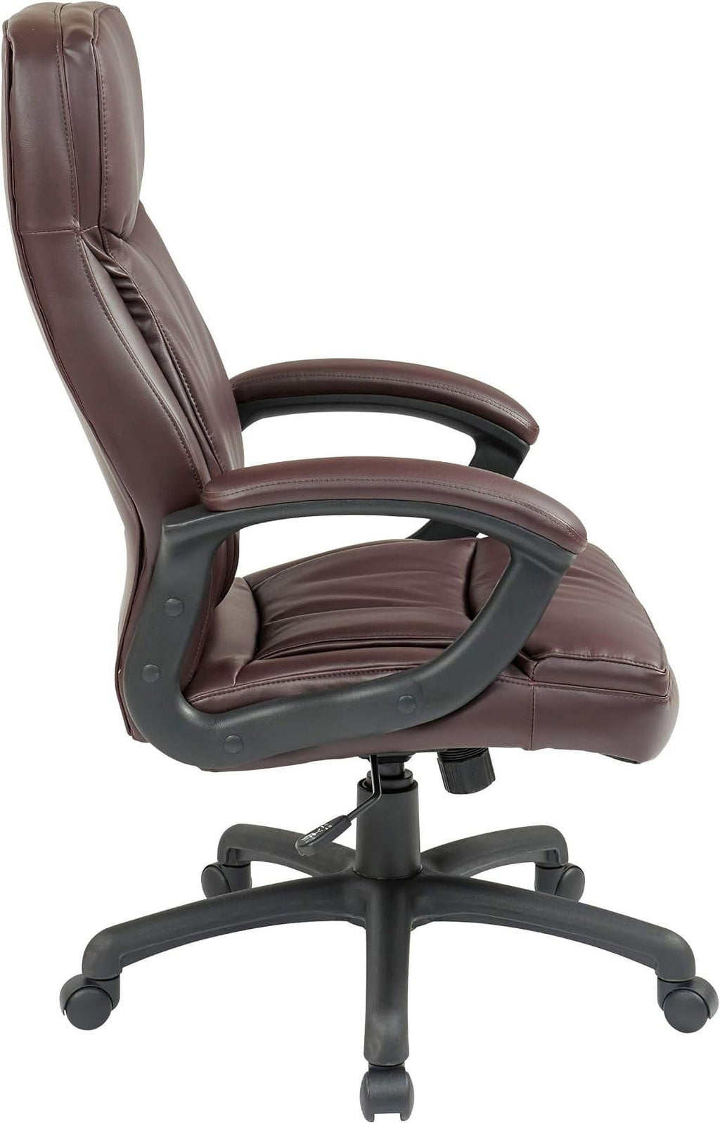 Bonded Leather High Back Adjustable Chair with Padded Seat, Burgundy V352