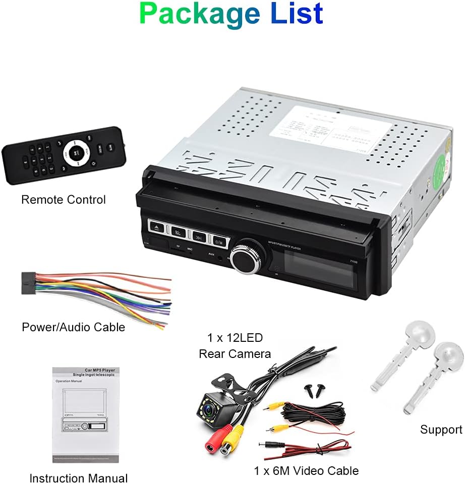 7 Inch Touch Screen Car Stereo with Backup Camera L3916
