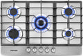 30 Inches 5 Burners Stainless Steel Gas Cooktop with Cast Iron Grates E3383