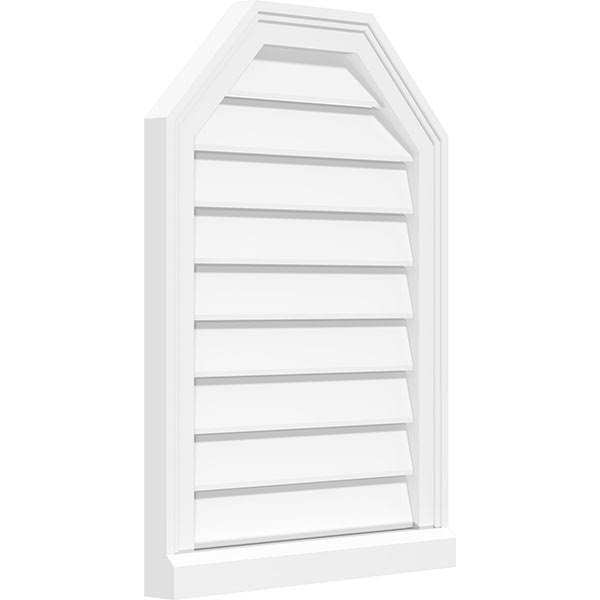 30x22W x 40x22H Octagonal Top Surface Mount PVC Gable Vent with Brickmoul N8124