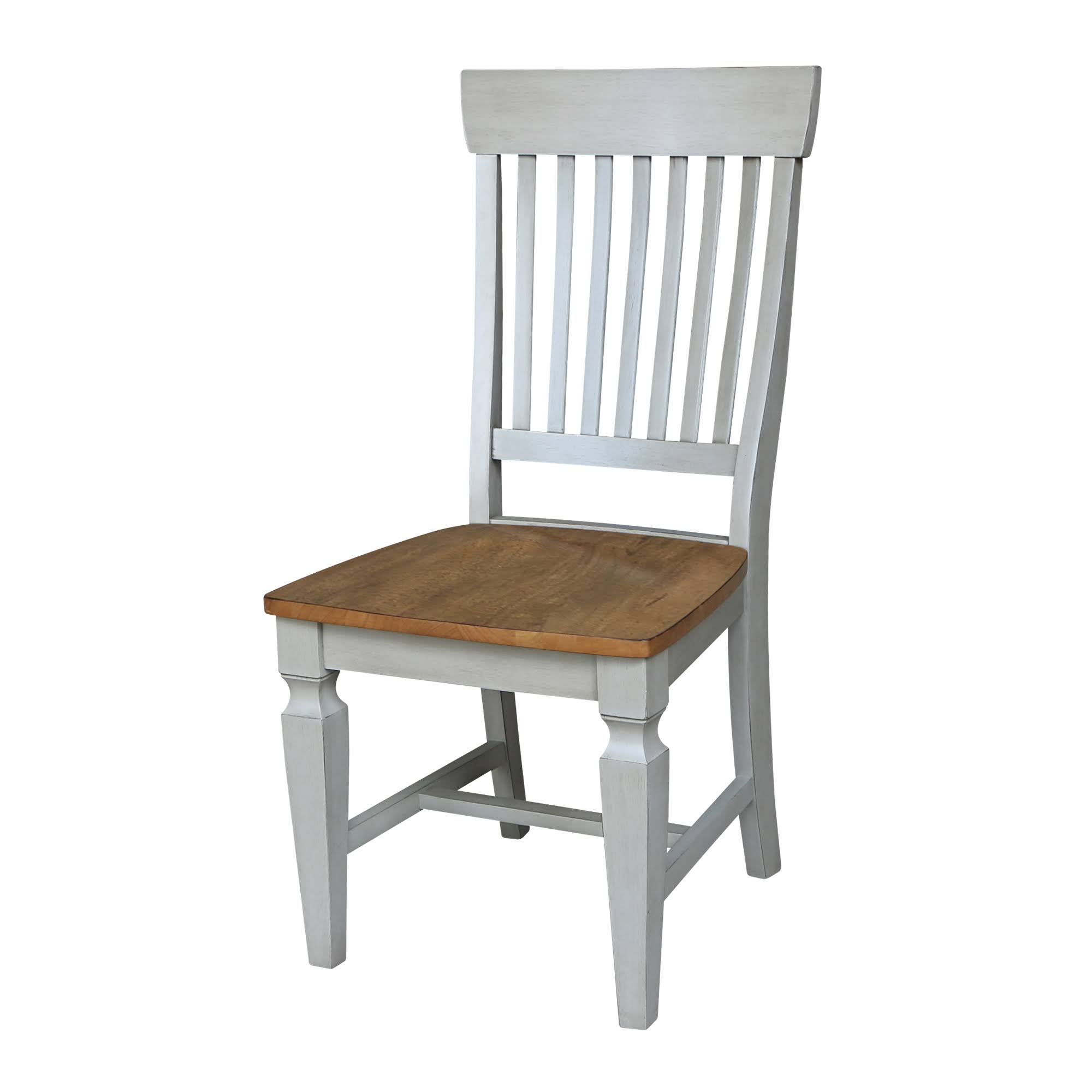 Slat Back Chairs, Set of 2, Hickory/Stone N6735