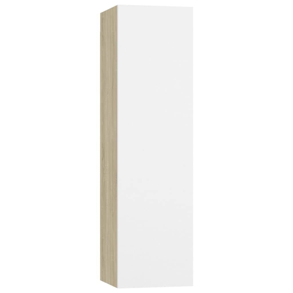 White and Sonoma Oak TV Cabinet Chipboard D715950