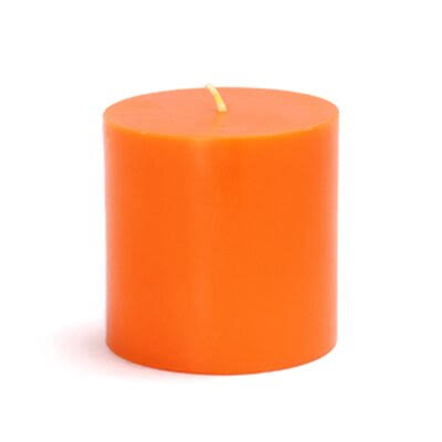 Orange Unscented Pillar Candle Set of 12 E653030