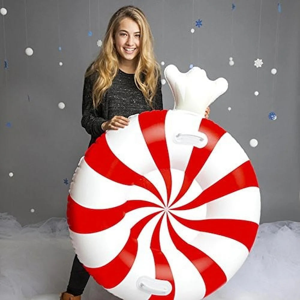 Inflatable Snow Tube with Easy Grip Handles, Durable Vinyl I632502