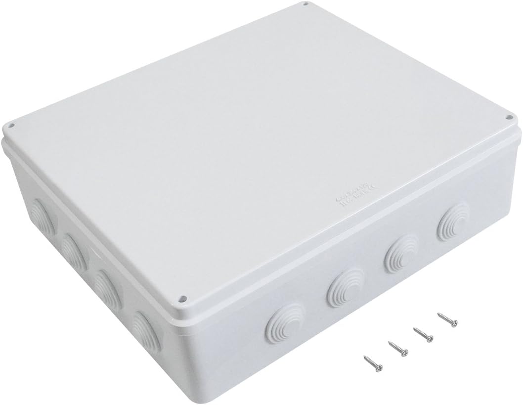 White IP65 Junction Box Project Enclosure 15.7 x 13.8 x 4.7 inch Pack of 2 L4762