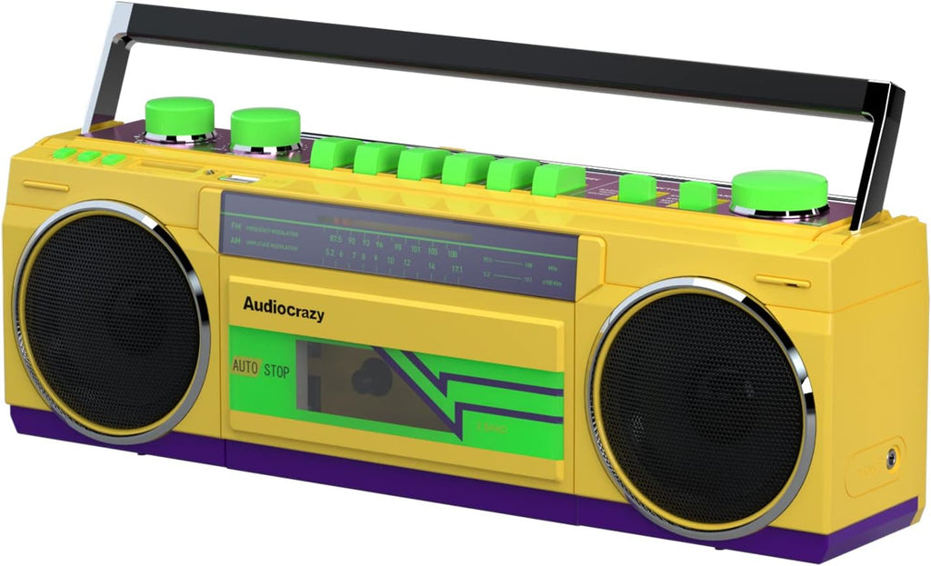 Cassette Player Recorder Boombox AM FM Radio Dual Stereo Speaker AC/Battery Operated AUX USB SD Port L68120