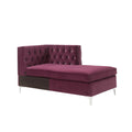 Burgundy Velvet Modular Sectional Chaise U454