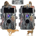 2-Pack Night Vision Trail Cameras 24MP 1296P H.264 MP4 Video No Glow IP66 Waterproof Motion Activated C7620