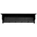 Black Rectangular Storage Shelf with Pegs U453187