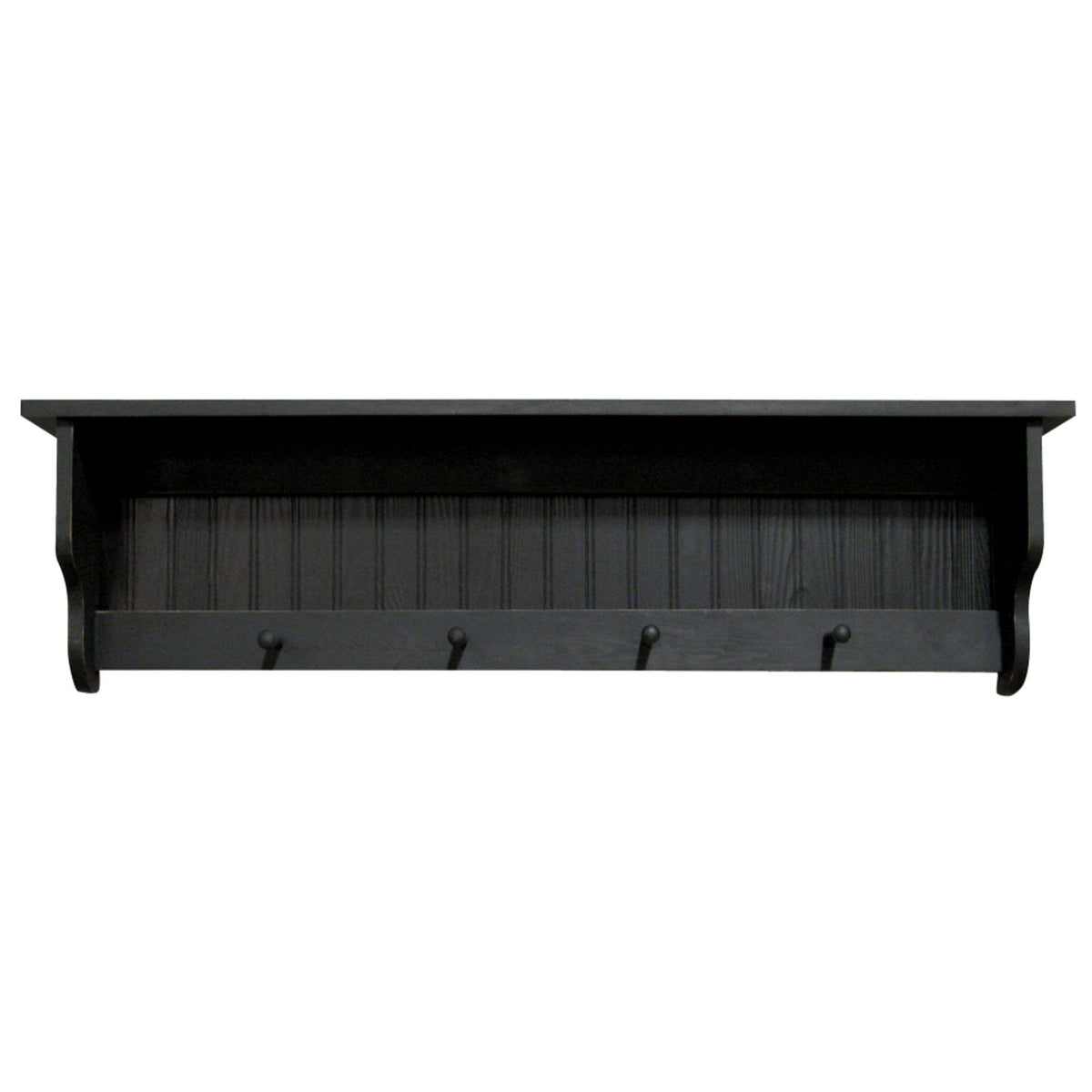 Black Rectangular Storage Shelf with Pegs U453187