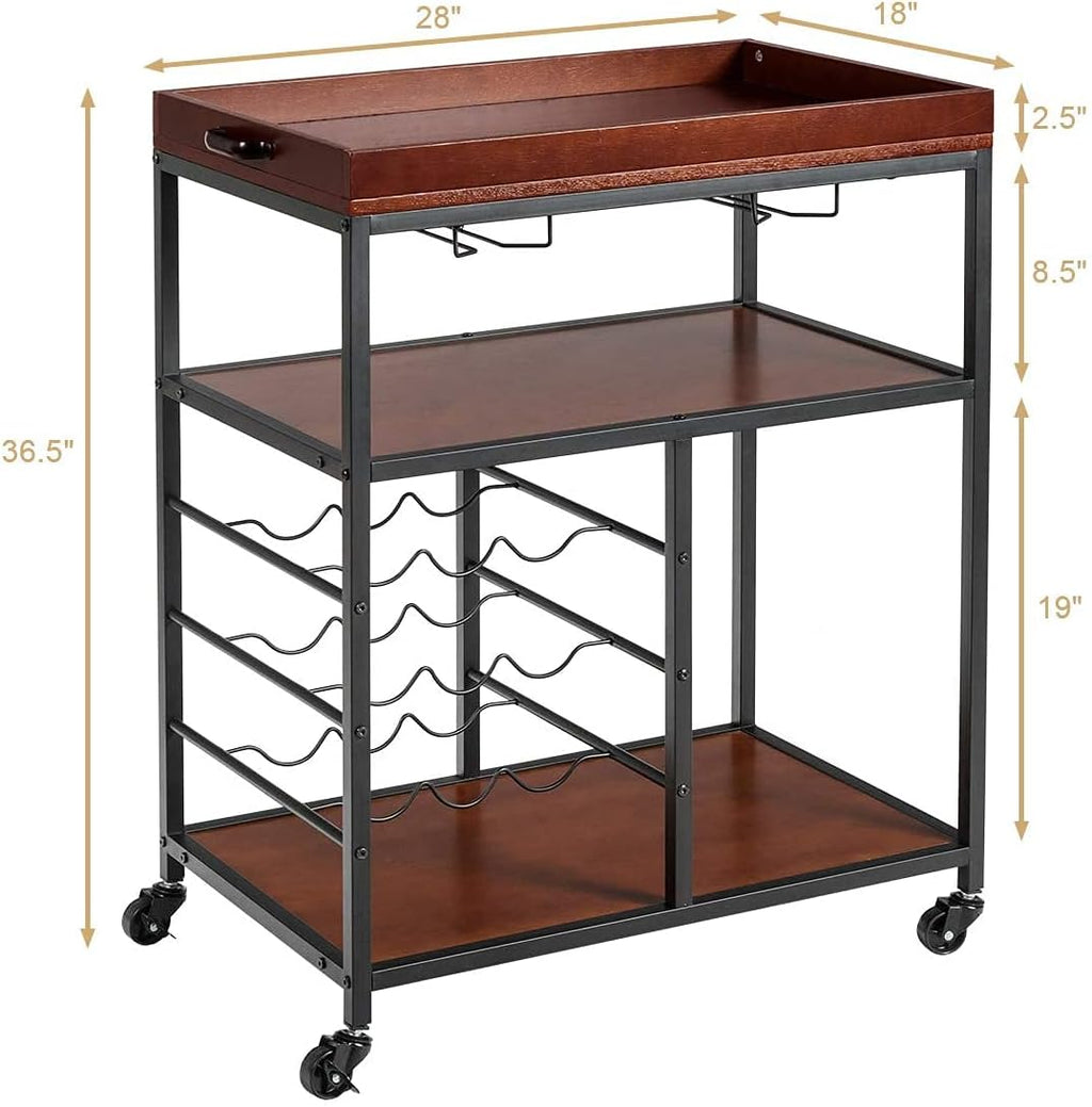 Rustic Brown Kitchen Island Cart C865591