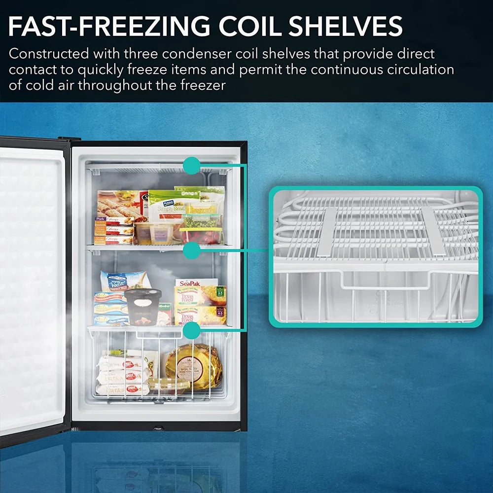 3.0 Cubic Feet Upright Freezer with Lock Black M575