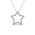 10K Rose Gold Diamond Star Pendant Necklace R798