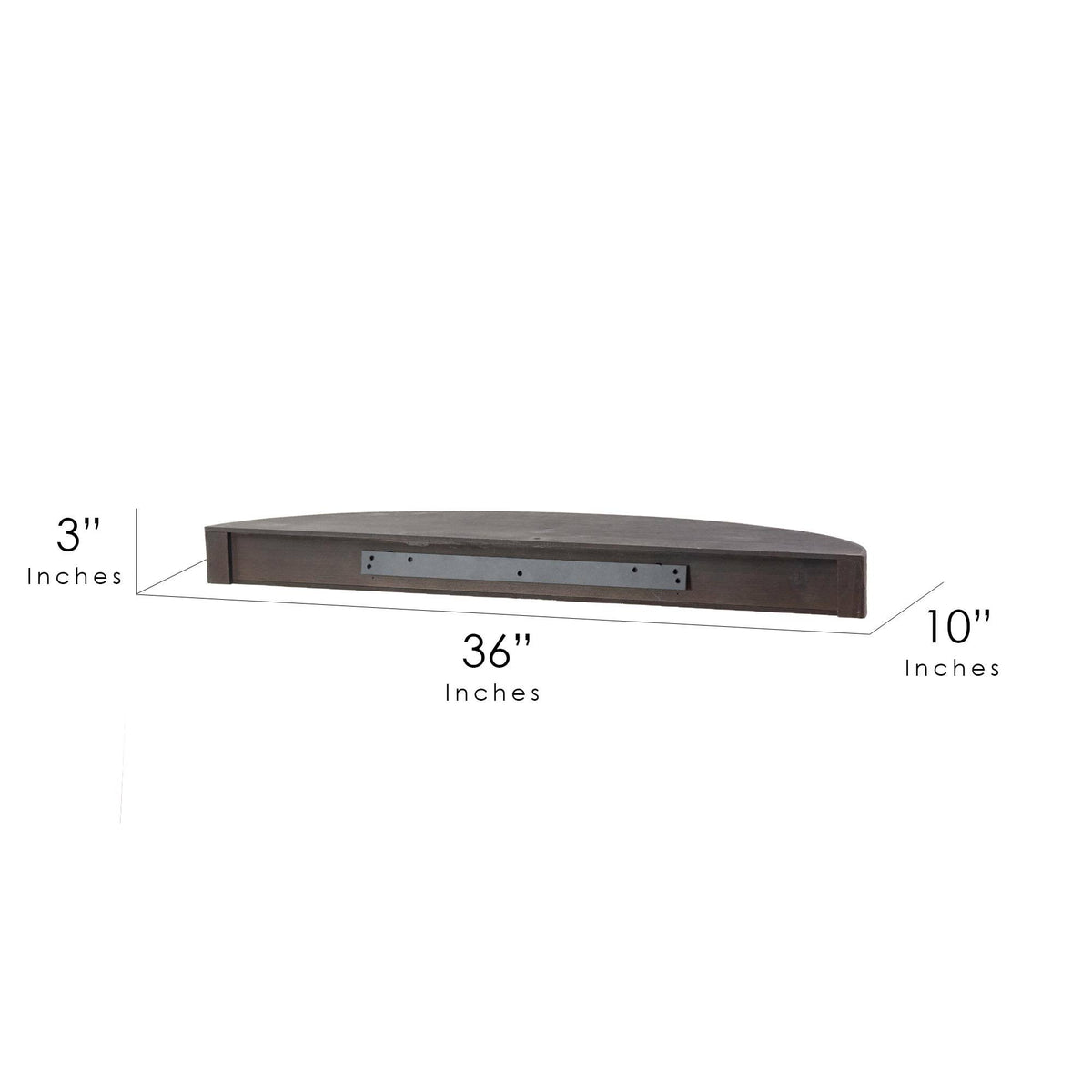 Large Round Wood Floating Wall Shelf Black G480904