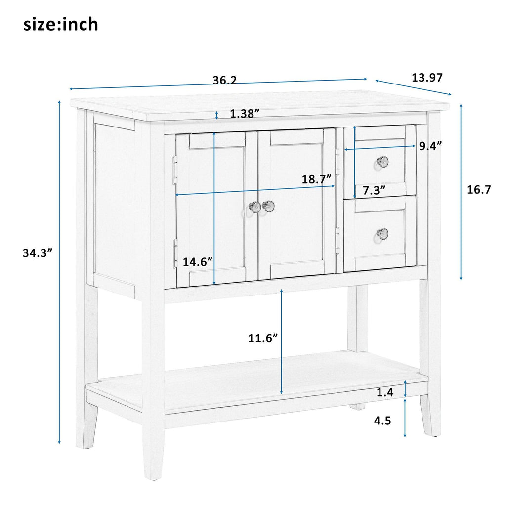 White Console Table with 2 Drawers O18078