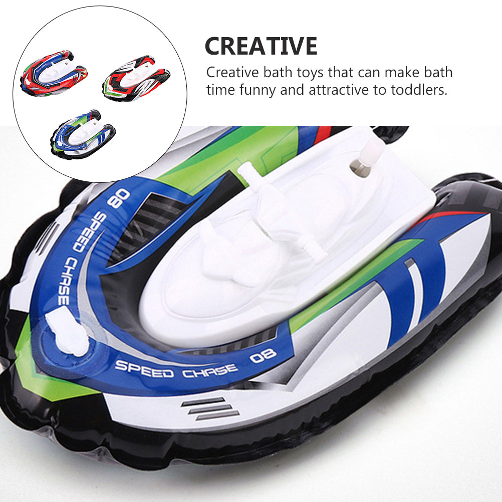 Inflatable Jet Ski Infant Toys Tub Motor Boat Baby Toddler 3 Pcs U192