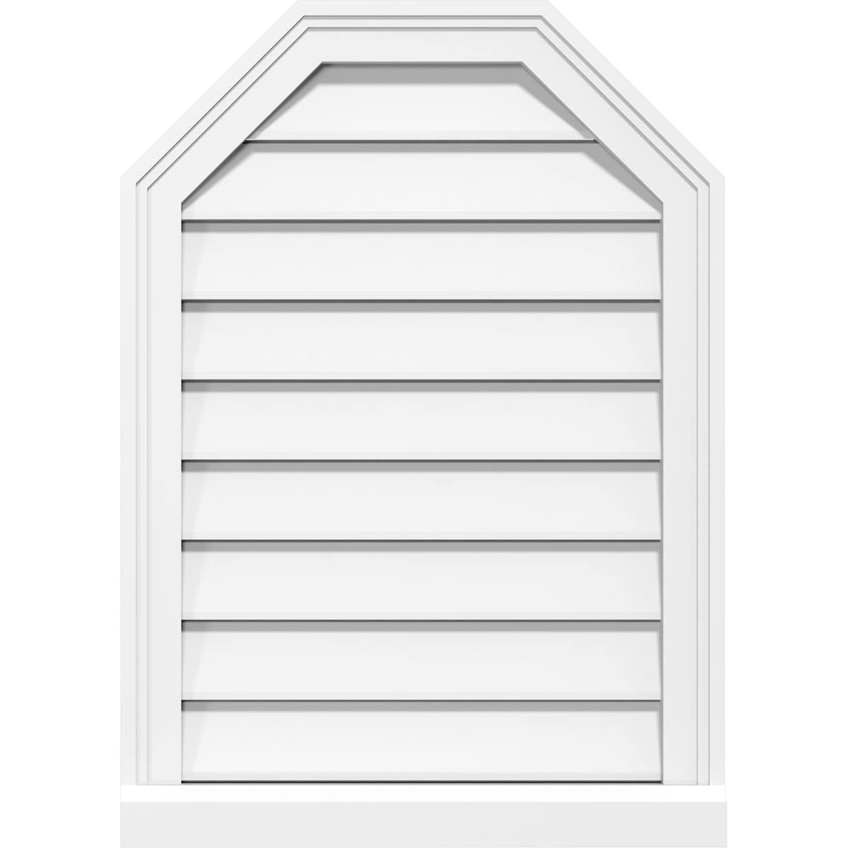 30x22W x 40x22H Octagonal Top Surface Mount PVC Gable Vent with Brickmoul N8124