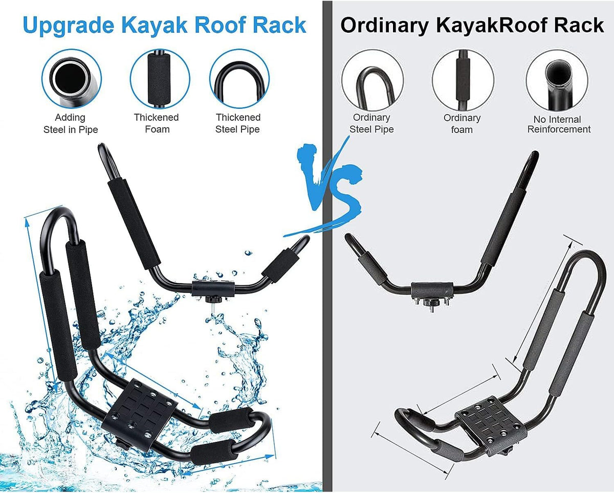 2PCS J-Bar Kayak Roof Rack with 2 7.2Ft Ratchet Lashing Straps A948928