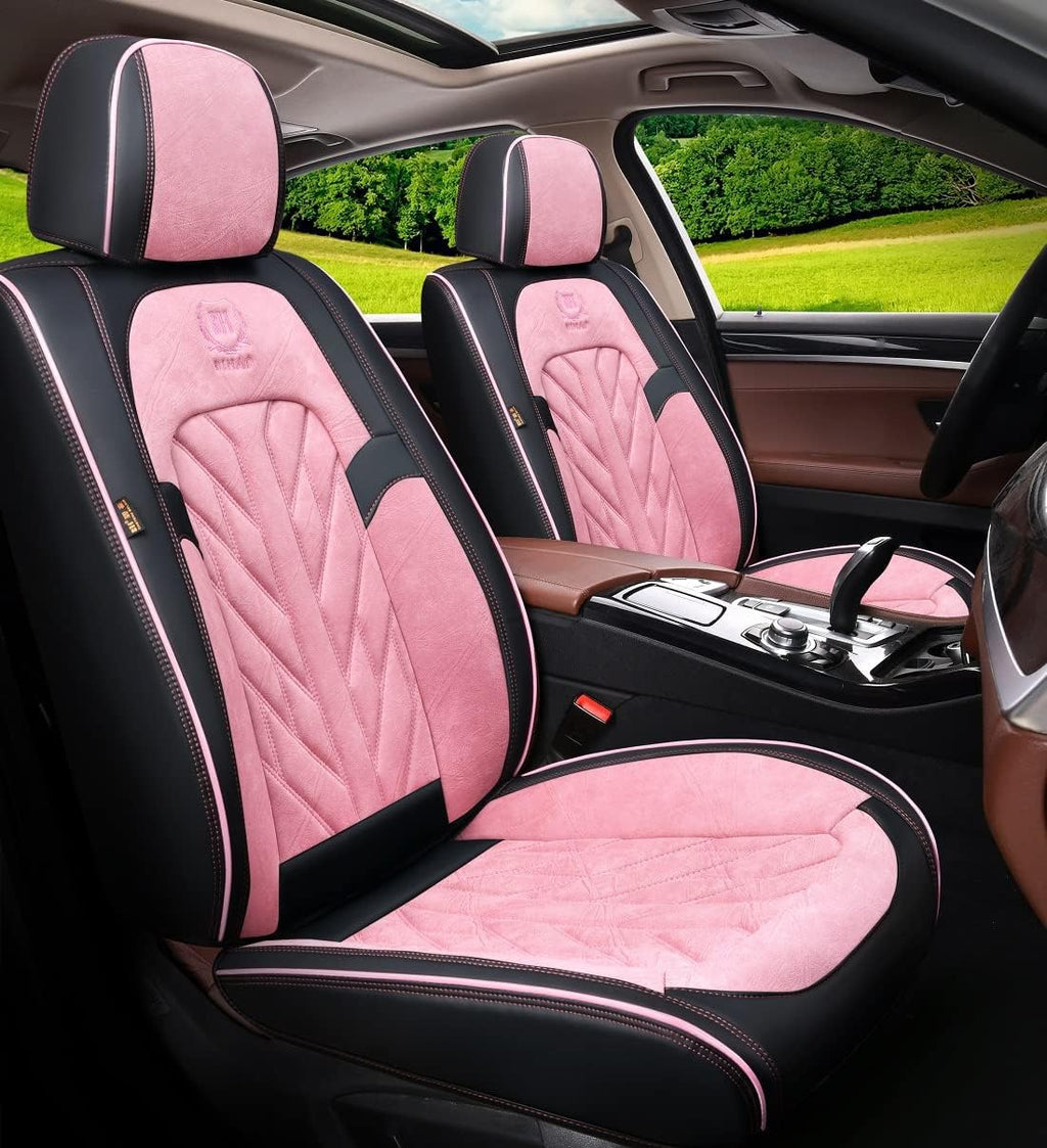 Pink-White Universal 5-Seater Full Set Car Seat Covers P5078