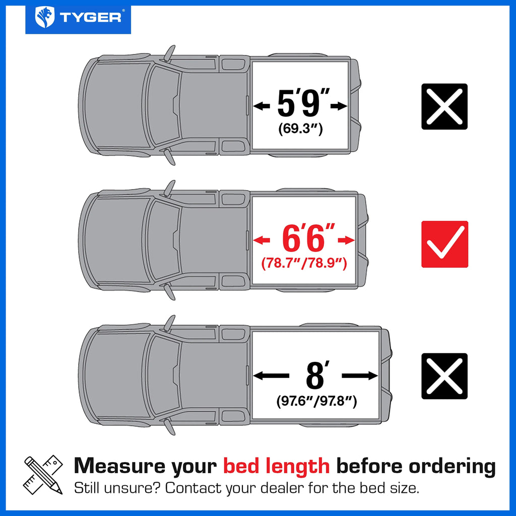 Soft Roll-up Truck Bed Tonneau Cover for 2020-2024 Chevy Silverado GMC Sierra 2500 3500HD 6'10" (82") Bed K7300