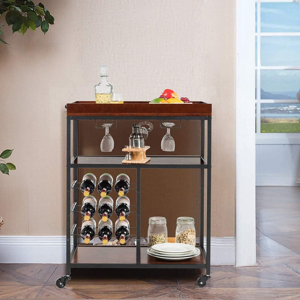 Rustic Brown Kitchen Island Cart C865591