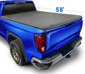 Soft Roll Up Truck Bed Tonneau Cover for 2019-2022 Chevy Silverado / GMC Sierra 1500, Fleetside 5'8 Bed, Black R2792