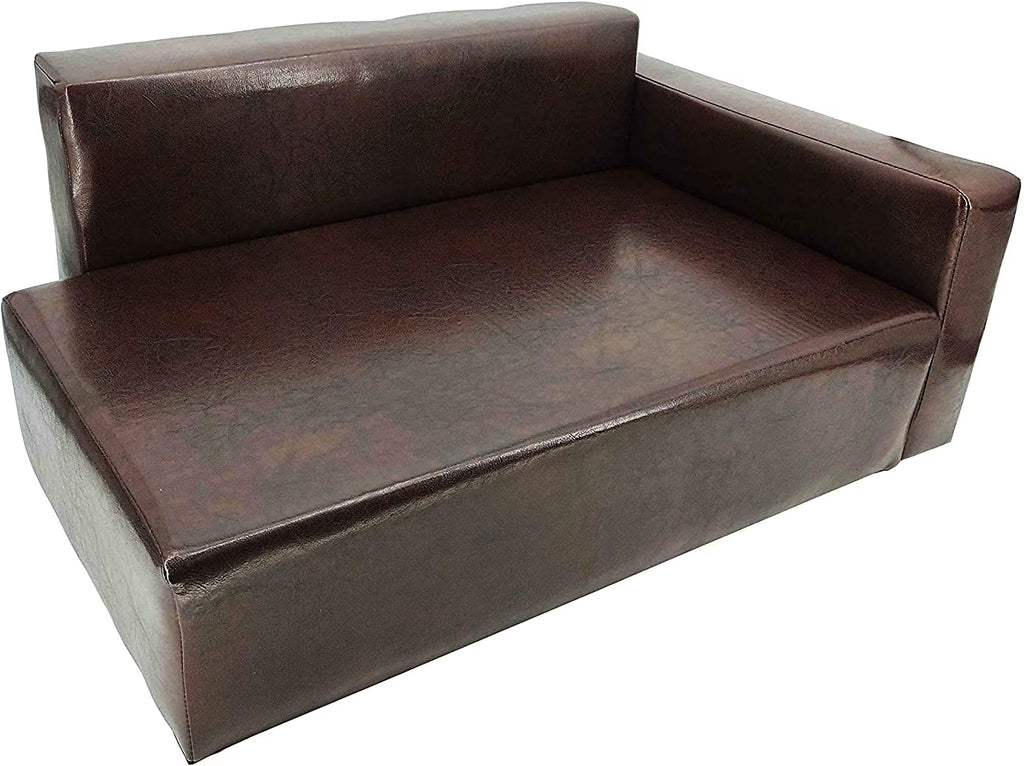 Brown Synthetic Leather Dog Sofa Bed R660900