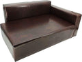 Brown Synthetic Leather Dog Sofa Bed R660900