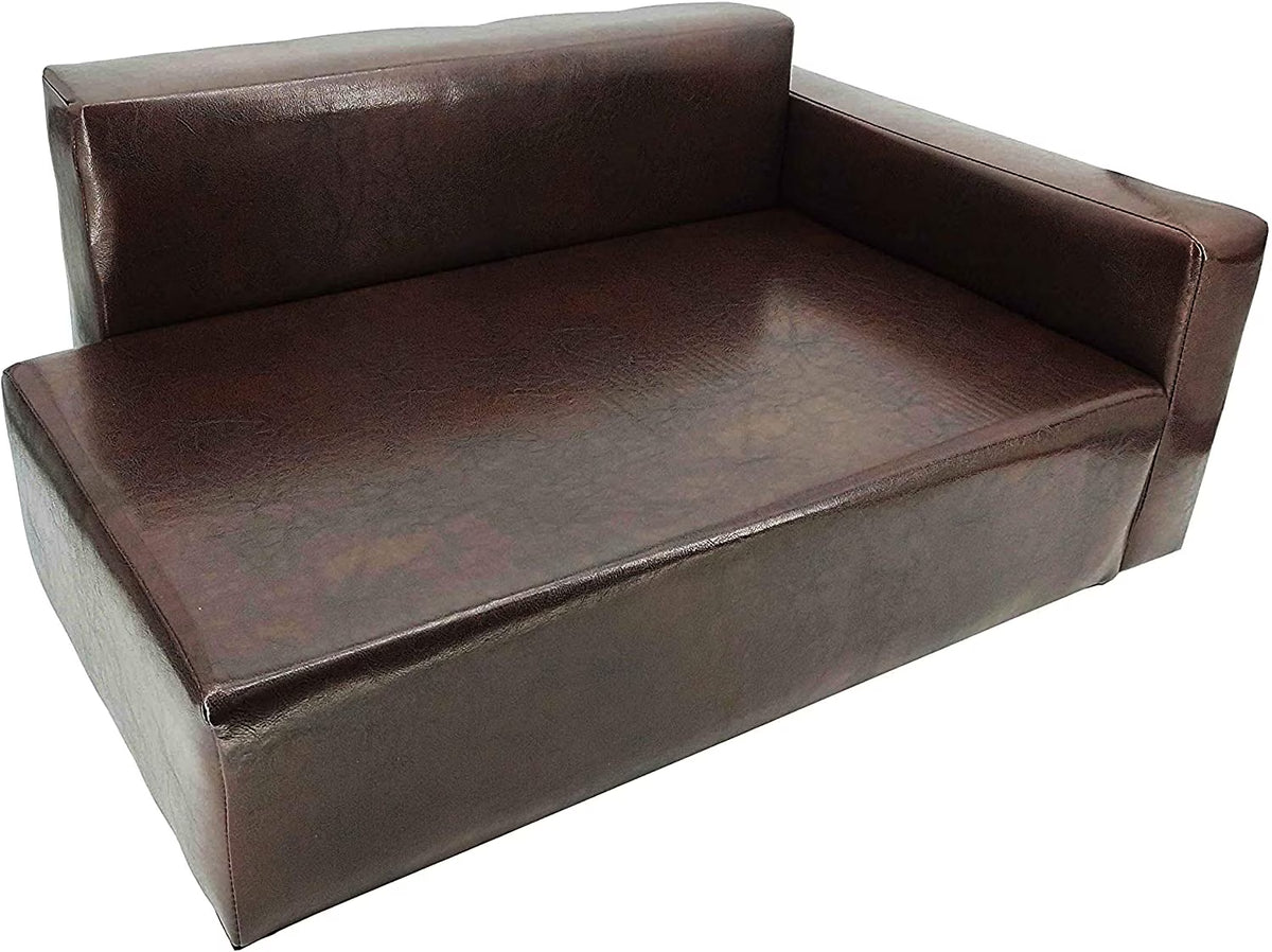 Brown Synthetic Leather Dog Sofa Bed R660900