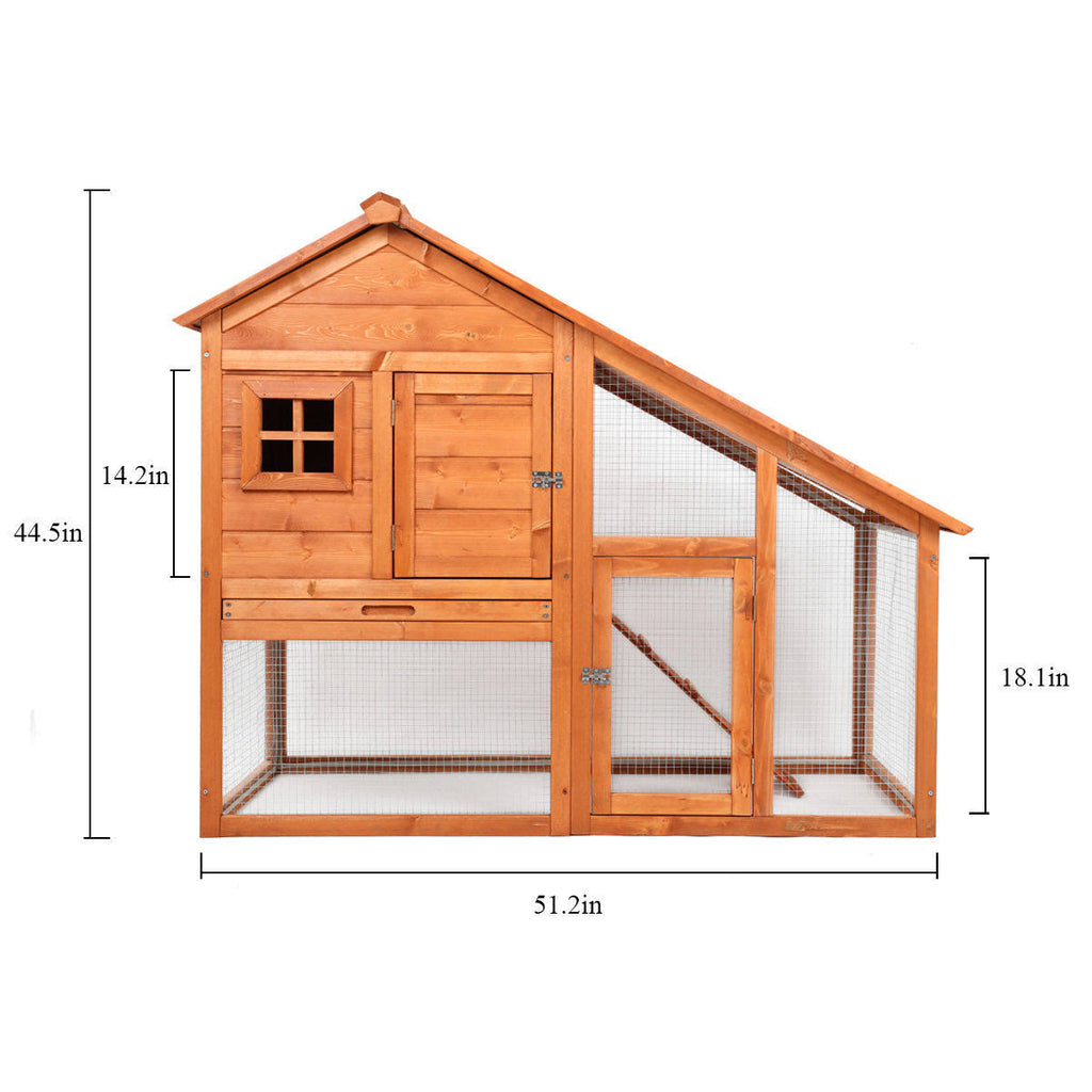 Wooden Chicken Coop Rabbit Hutch Pet Cage E689