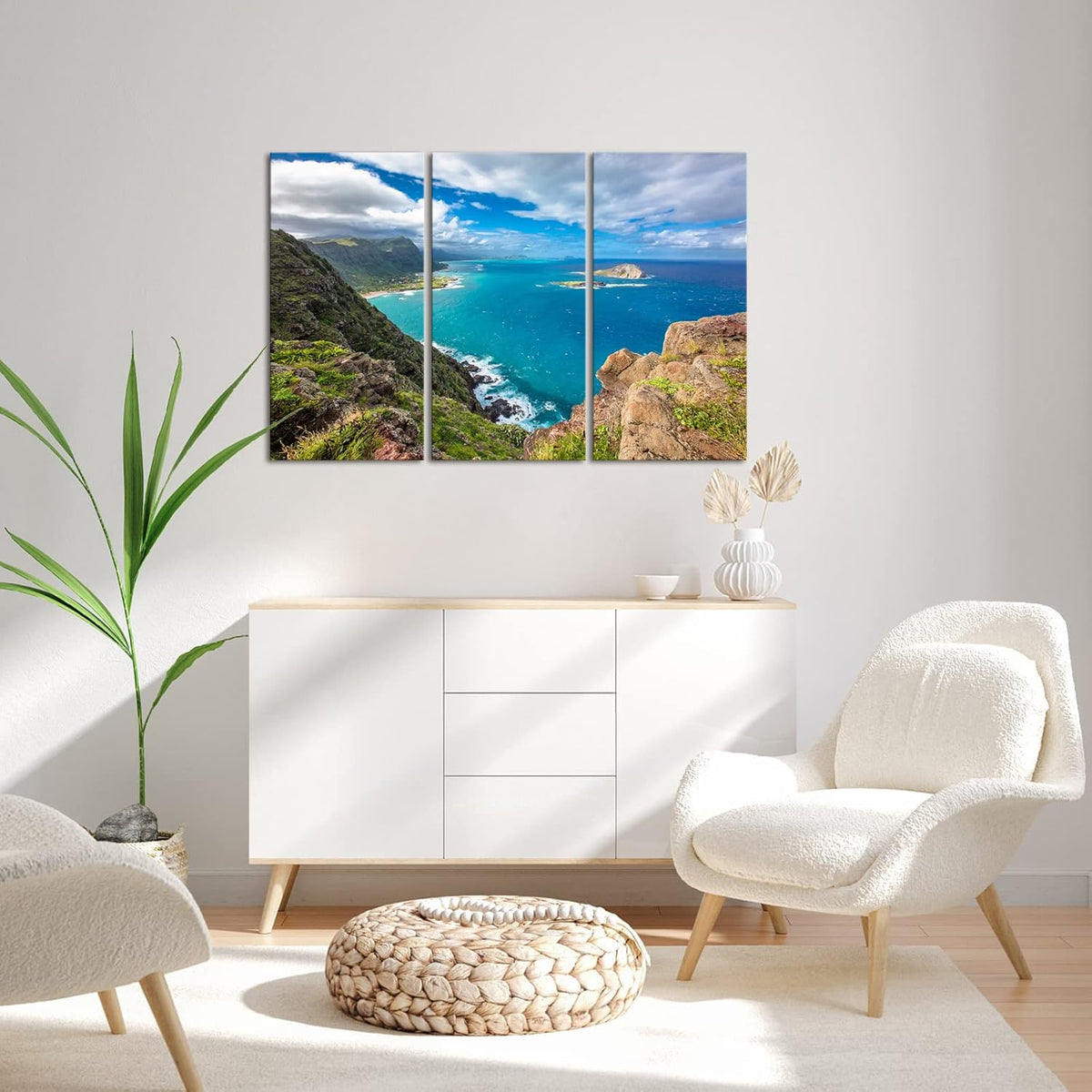 3 Pieces Blue Ocean Landscape Canvas Prints Wall Art A635377