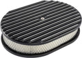 Finned Aluminum Air Cleaner, Oval 12” x 8 3/8” x 3”, Black Cast Aluminum Top Q53202