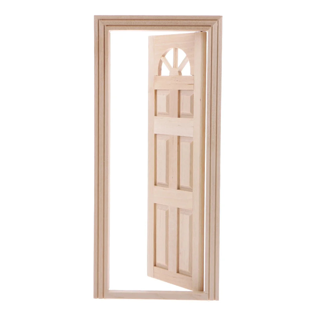 Unpainted Wooden Exterior Door with Frame A17882