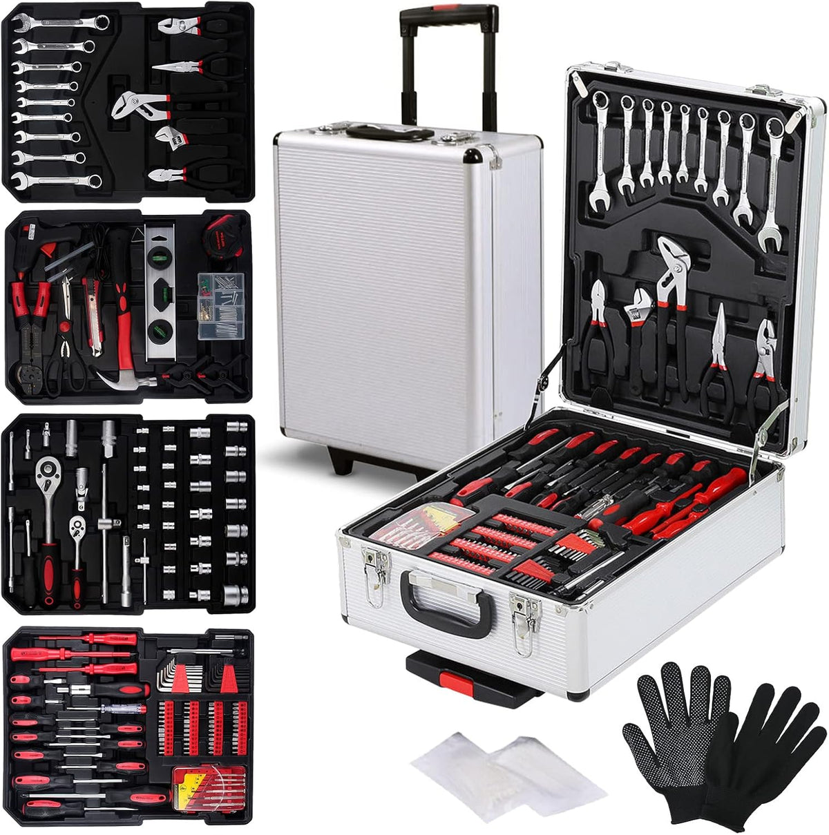 Aluminum Trolley Case Silver Tool Set V248