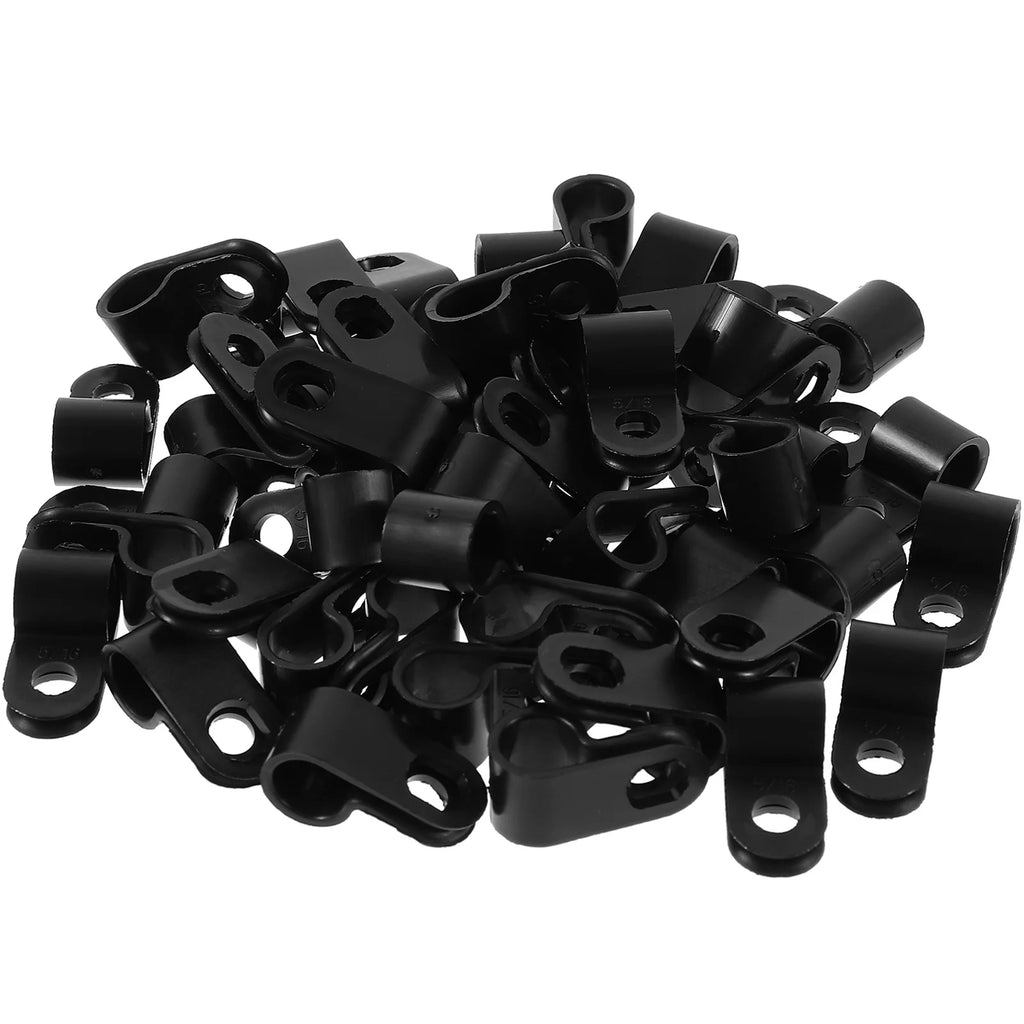 Black 100 Pcs Wire Cable Clips Clamps K724899