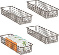 Satin Metal Wire Cabinet Organizer Bins 4 Pack H68880