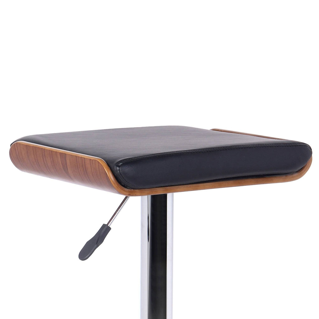 Chrome Walnut Wood Black Barstool J411303