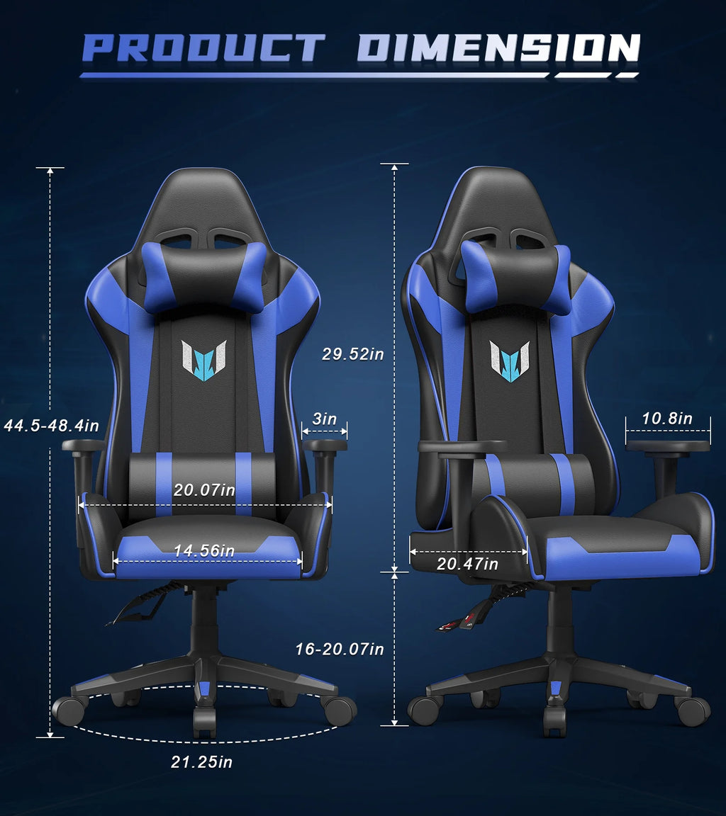 Blue Ergonomic Gaming Chair with Lumbar Support & Headrest C16526