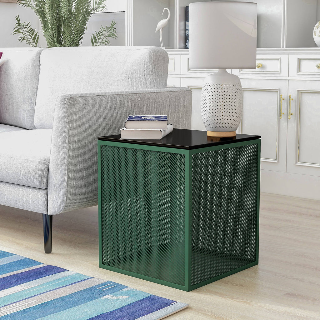 White Glass Top Side Table D73288