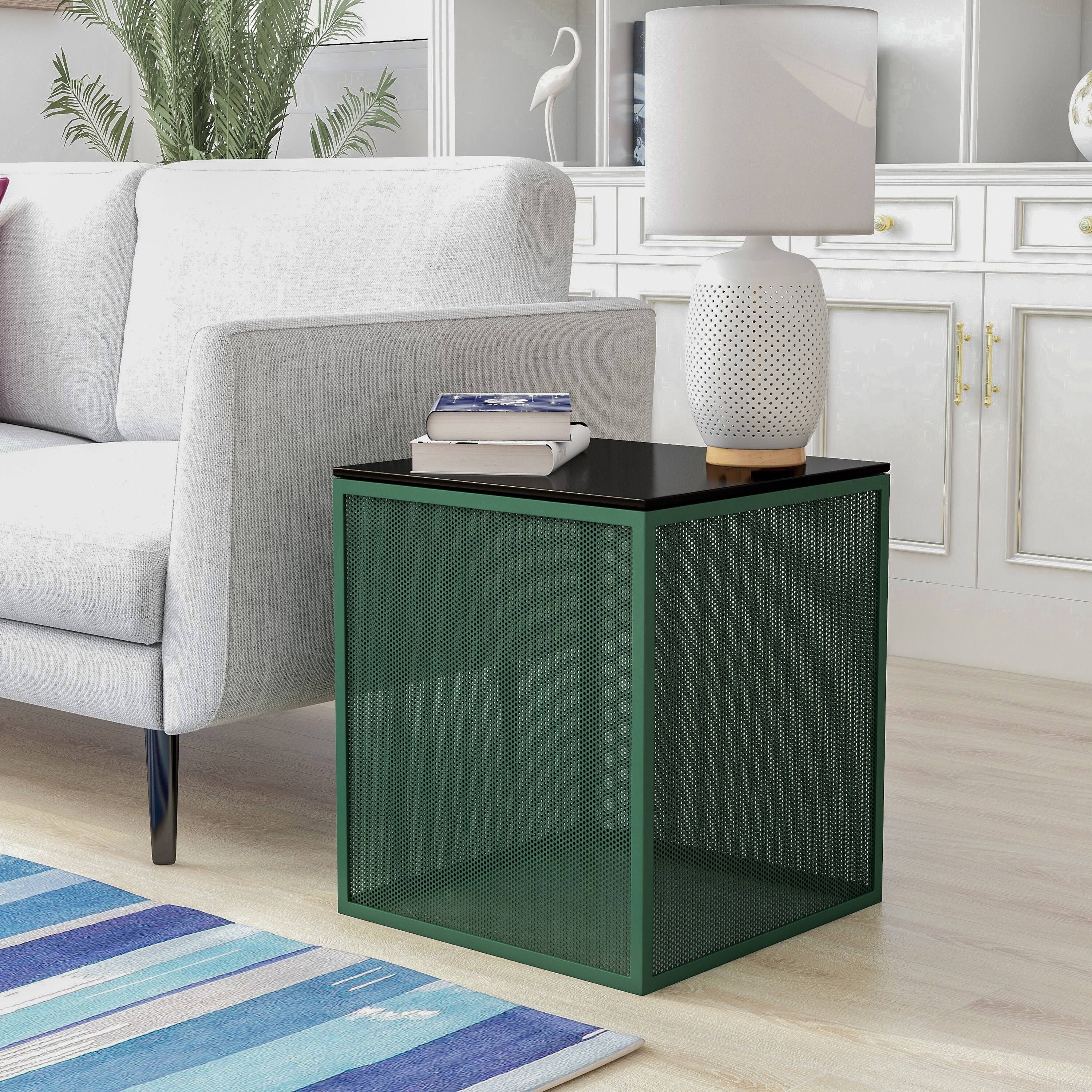 White Glass Top Side Table D73288
