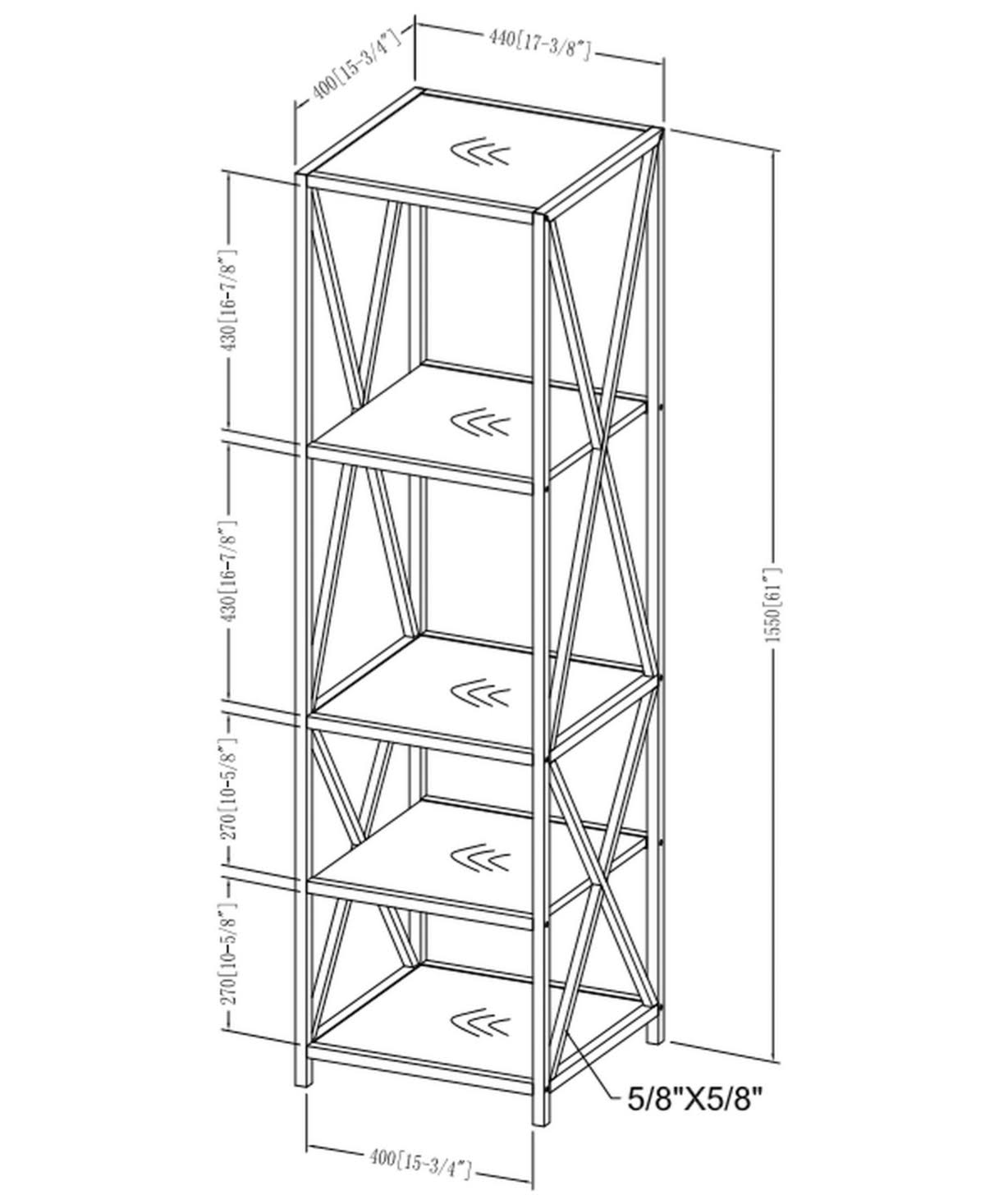 3 Piece Industrial Bookcase Set Light Gray J796948