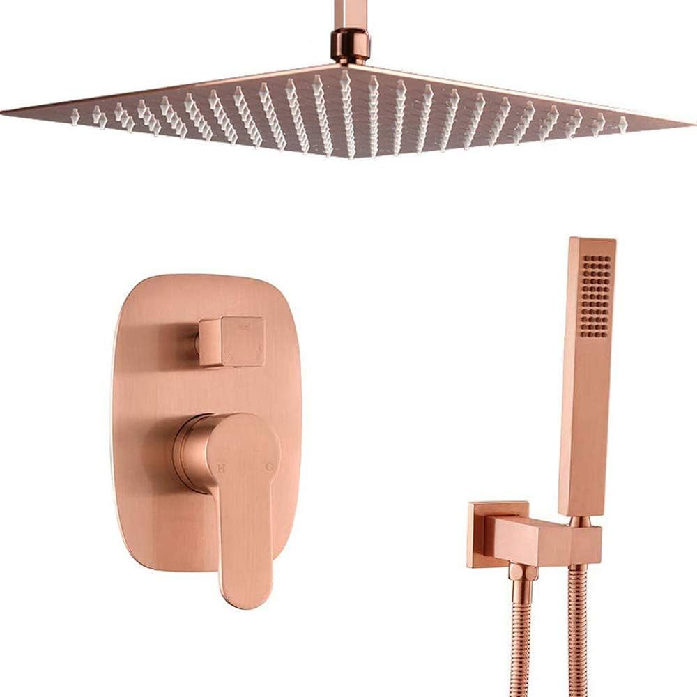 Oil Rubbed Bronze 10 Inch Rainfall Shower System With Handheld Shower Head Mixer Set R366961